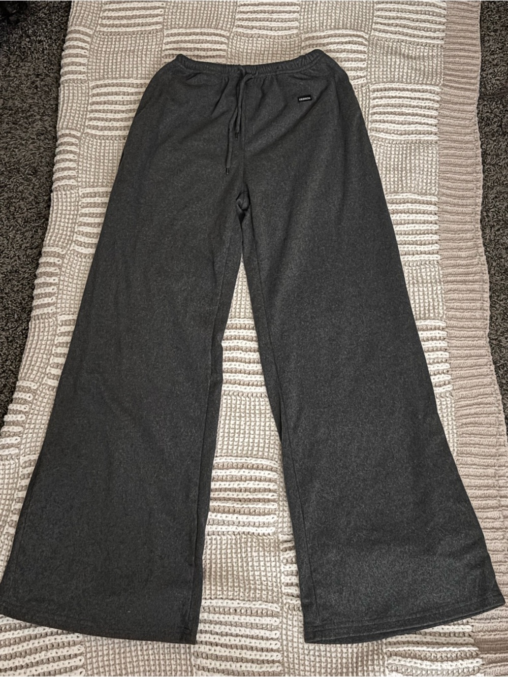 Dark Gray Wide Leg Sweatpants
